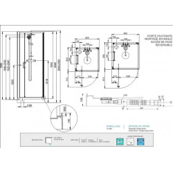 Leda Cabine douche Kara carré porte pivotanteVerre transparent 90x90 cm L11 Leda Kobleo