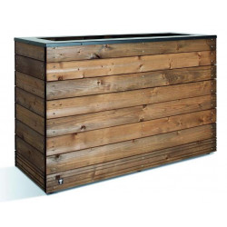 Jardipolys Bac à fleurs en bois et acier rectangle à hauteur 76 cm 179L Kobleo Jardipolys Bac à fleurs en bois et acier rectangle à hauteur 76 cm 179L Kobleo