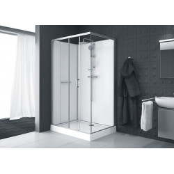 Leda Cabine douche rectangle 1200x800mm porte coulissante face avantage fon Kobleo