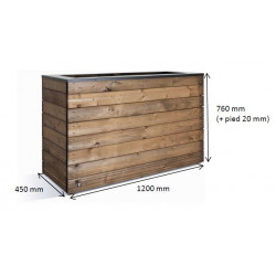 Jardipolys Bac à fleurs en bois et acier rectangle à hauteur 76 cm 179L Kobleo Jardipolys Bac à fleurs en bois et acier rectangle à hauteur 76 cm 179L Kobleo