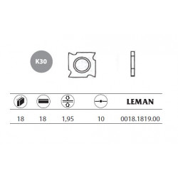 Leman 10 plaquettes d'araseur 18x18x1,95 mm 4 coupes 0018.1819.00 Leman Kobleo