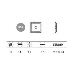Leman 10 Plaquettes carbure réversibles 14x14x1,2mm 4 coupes 02.2171.4 Leman Kobleo