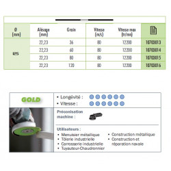 Sidamo 25 Disques Fibre Souple Sidadisc D.125 X 22,23 Cr 60 Ceramique Kobleo
