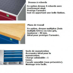 Bott Armoire 7 tiroirs h:1200mm et larg:525mm Bott Kobleo