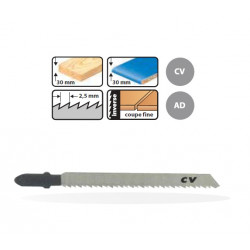 Leman 5 Lame de scie Sauteuse Universelles / 75mm Denture Inversee Pas 25mm  Kobleo