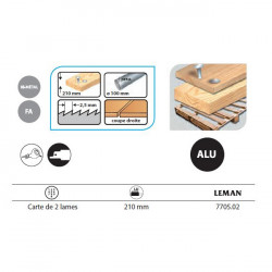 Leman 2 Lame de scie Sabre / 210mm Pas 2,5mm Metal / Bois Avec Clous Kobleo