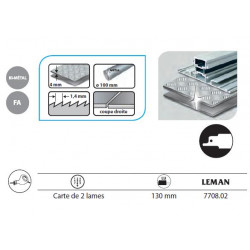 Leman 2 Lame de scie Sabre / 130mm Pas 1,4mm Metal / Tubes Et Profiles Alu Kobleo