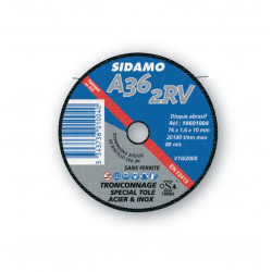 Sidamo 50 Disques à tronçonner Ultra Pn Acier Inox D.76 X 1 X 10 Sidamo Kobleo