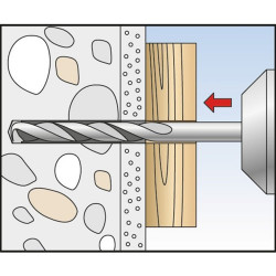 Fischer 50 Chevilles à frapper N-Z collerette fraisée 100mm Kobleo