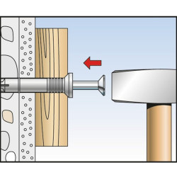 Fischer 50 Chevilles à frapper N-Z collerette fraisée 100mm Kobleo