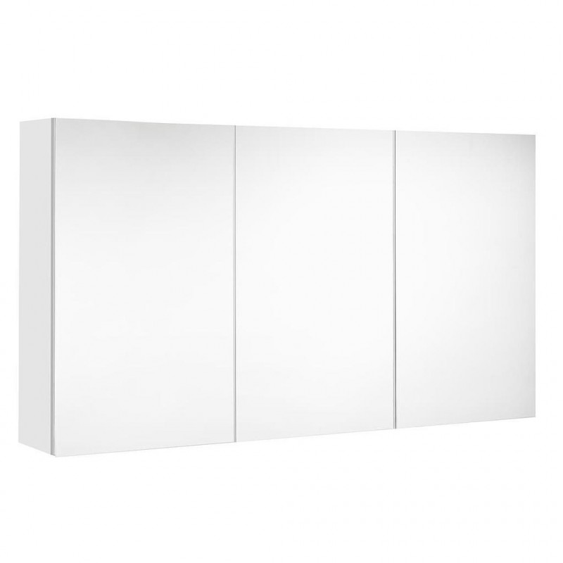 Allibert Armoire de toilette 120 cm 3 portes miroir 6 étagères blanc alpin bril Kobleo