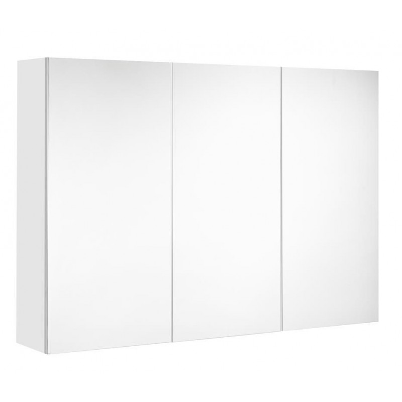 Allibert Armoire de toilette 100 cm 3 portes miroir 6 étagères blanc ultra mat  Kobleo