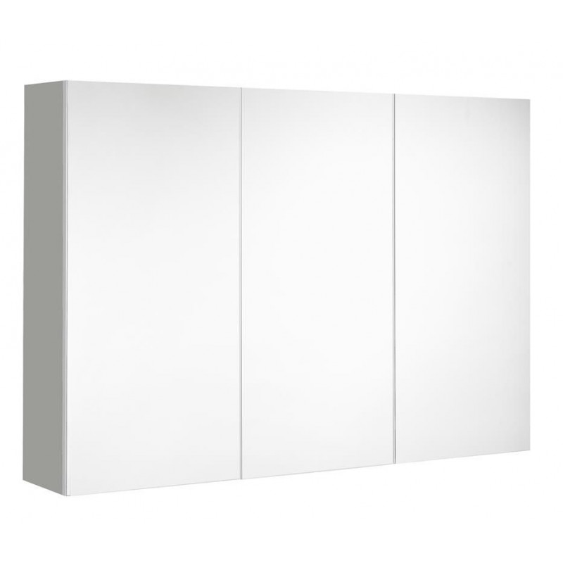 Allibert Armoire de toilette 100 cm 3 portes miroir 6 étagères gris ultra mat M Kobleo