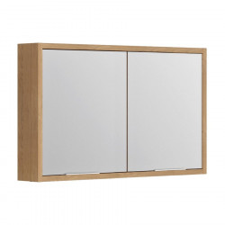 Allibert Armoire de toilette 120 cm 2 portes miroir 4 étagères chêne halifax So Kobleo