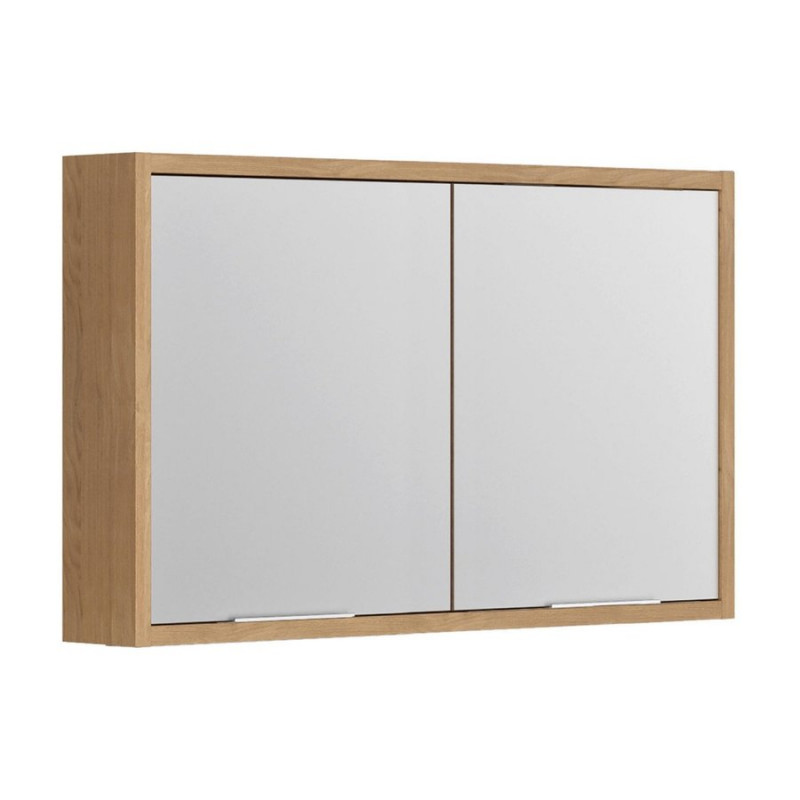 Allibert Armoire de toilette 120 cm 2 portes miroir 4 étagères chêne halifax So Kobleo