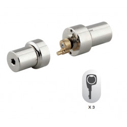 Thirard Adaptateur LAP cylindre double 37 x 46 mm nickelé avec 3 clés Kobleo