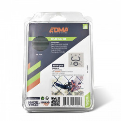 Edma Agrafe OMEGA 20 galva plastifié gris, 1000 pièces 43201 Edma Kobleo