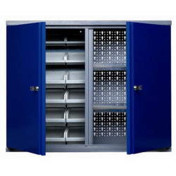 Kupper Armoire Bleu marine 2 ptes 2 étagères 18 boites de rangement Kupper Kobleo