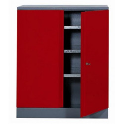 Kupper Armoire 2 portes et 3 étagères 91cm*110cm*45cm Rouge Kobleo Kupper Armoire 2 portes et 3 étagères 91cm*110cm*45cm Rouge Kobleo