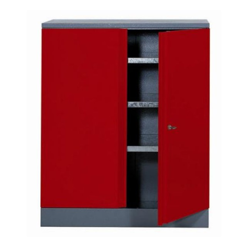 Kupper Armoire 2 portes et 3 étagères 91cm*110cm*45cm Rouge Kobleo