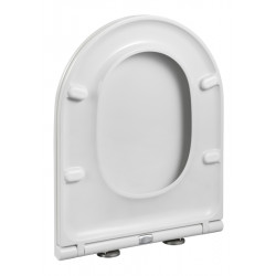 Allibert Abattant WC blanc brillant extra-plat charnières inox DUNEO Kobleo