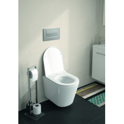 Allibert Abattant WC blanc brillant extra-plat charnières inox DUNEO Kobleo