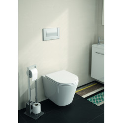 Allibert Abattant WC blanc brillant extra-plat charnières inox DUNEO Kobleo