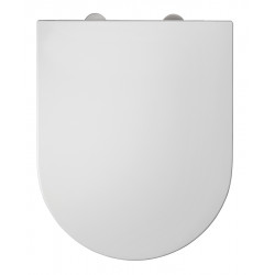 Allibert Abattant WC blanc brillant extra-plat charnières inox DUNEO Kobleo