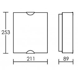 Aric Applique rectangle incurvé Amira Blanc givré E27 60W Kobleo