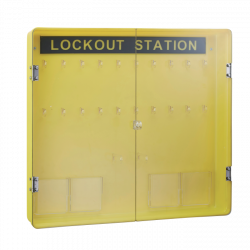 Thirard Armoire de stockage 20 cadenas murale finition jaune avec porte Kobleo