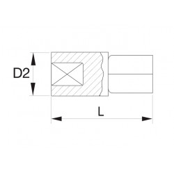 Bahco Adaptateur pour carré conducteur 1/2 à 3/4 finition phosphatée 56 mm Kobleo