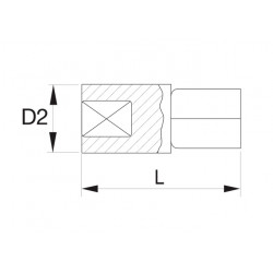 Bahco Adaptateur pour carré conducteur 1 à 3/4 finition phosphatée 63 mm K Kobleo Bahco Adaptateur pour carré conducteur 1 à 3/4 finition phosphatée 63 mm K Kobleo