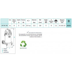 Sidamo Aspirateur Jet 30i Dr Cuve 30l-Filtre Classe H Kobleo