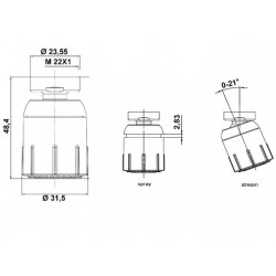 Neoperl Aérateur orientable F22-M24 Chromé Variolino Kobleo