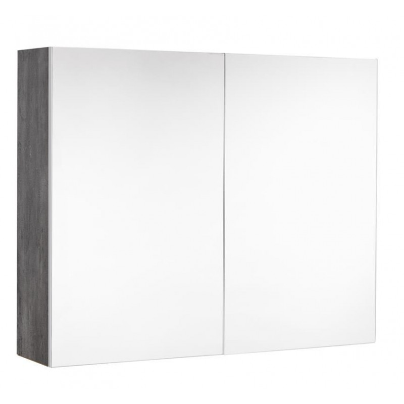 Allibert Armoire de toilette 80 cm 2 portes miroir 2 étagères béton foncé Look Kobleo