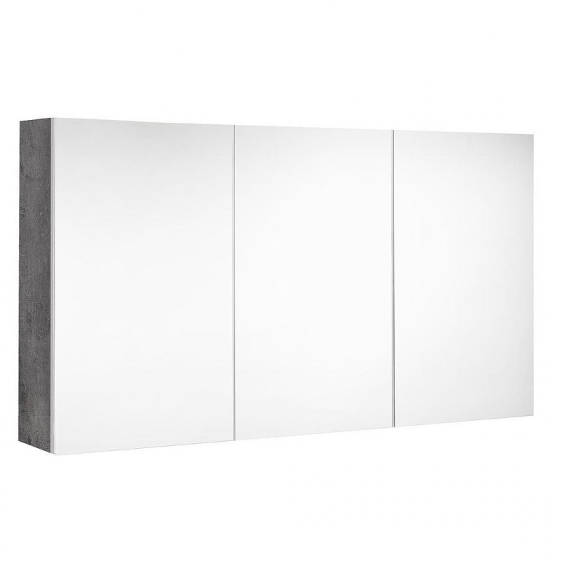 Allibert Armoire toilette 120 cm couleur béton foncé 3 portes 6 étagèresVerre M Kobleo