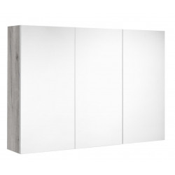 Allibert Armoire toilette 100 cm avec 3 portes miroir et 6 étagères chêne vinta Kobleo