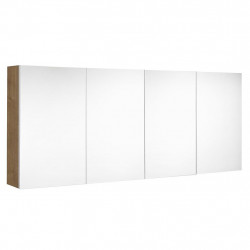 Allibert Armoire toilette 140 cm 4 portes miroir et 4 étagères chêne arlington  Kobleo