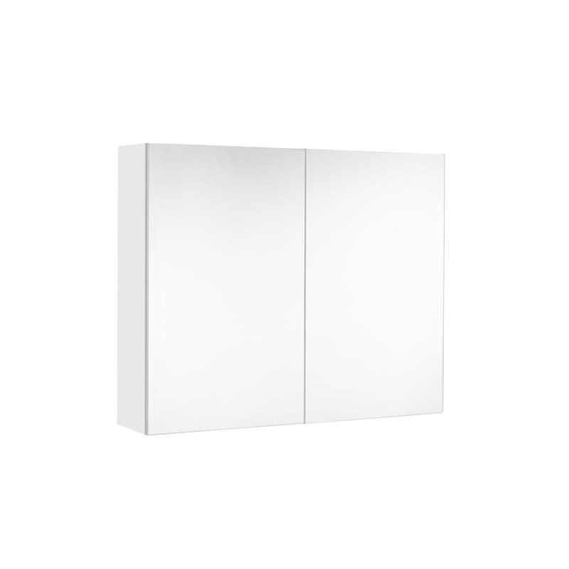 Allibert Armoire toilette 80 cm 2 portes miroir 2 étagères blanc alpin brillant Kobleo