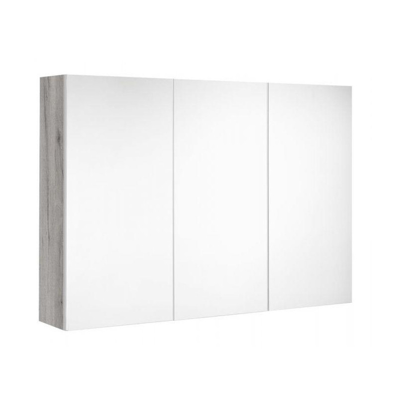 Allibert Armoire toilette 100 cm avec 3 portes miroir et 6 étagères blanc brill Kobleo