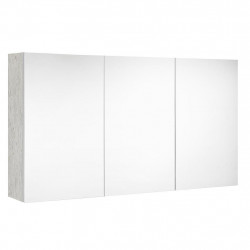 Allibert Armoire de toilette 120 cm 3 portes miroir 6 étagères béton clair Pesa Kobleo