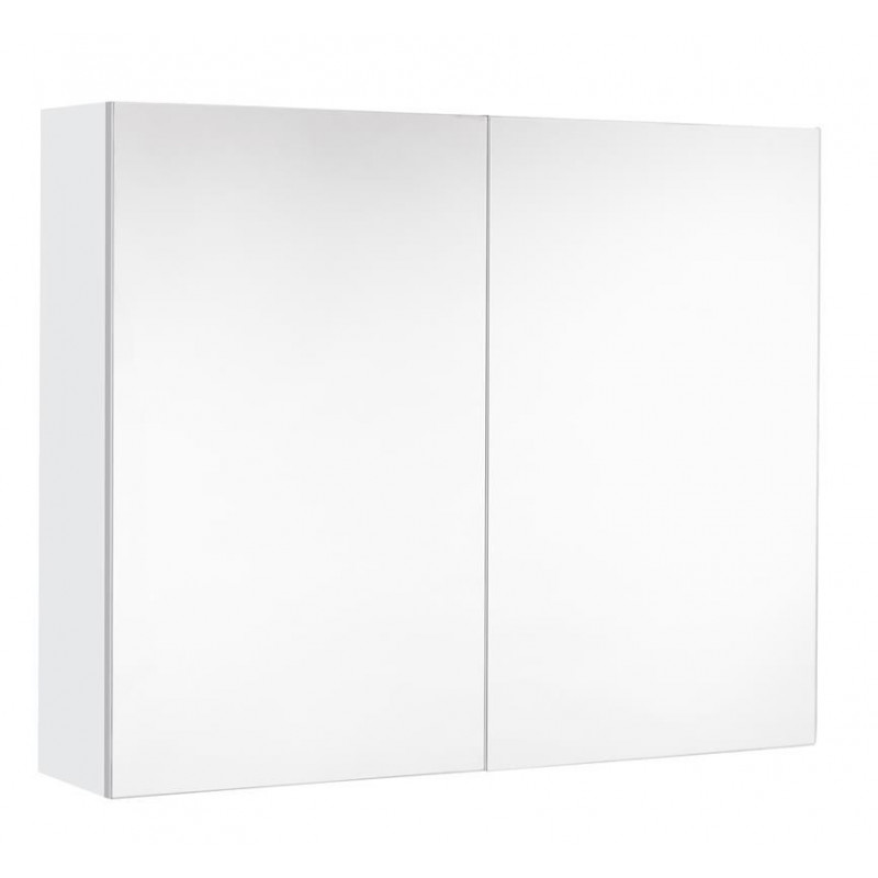 Allibert Armoire de toilette 80 cm 2 portes miroir 2 étagères blanc ultra mat M Kobleo