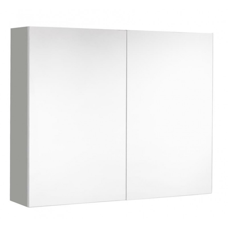 Allibert Armoire de toilette 80 cm 2 portes miroir 2 étagères gris ultra mat Mi Kobleo