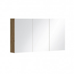 Allibert Armoire de toilette 120 cm 3 portes miroir 6 étagères chêne halifax Lo Kobleo