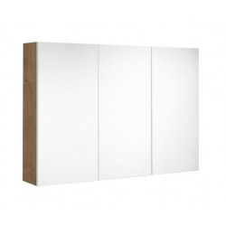 Allibert Armoire de toilette 120 cm 3 portes miroir 6 étagères chêne charleston Kobleo