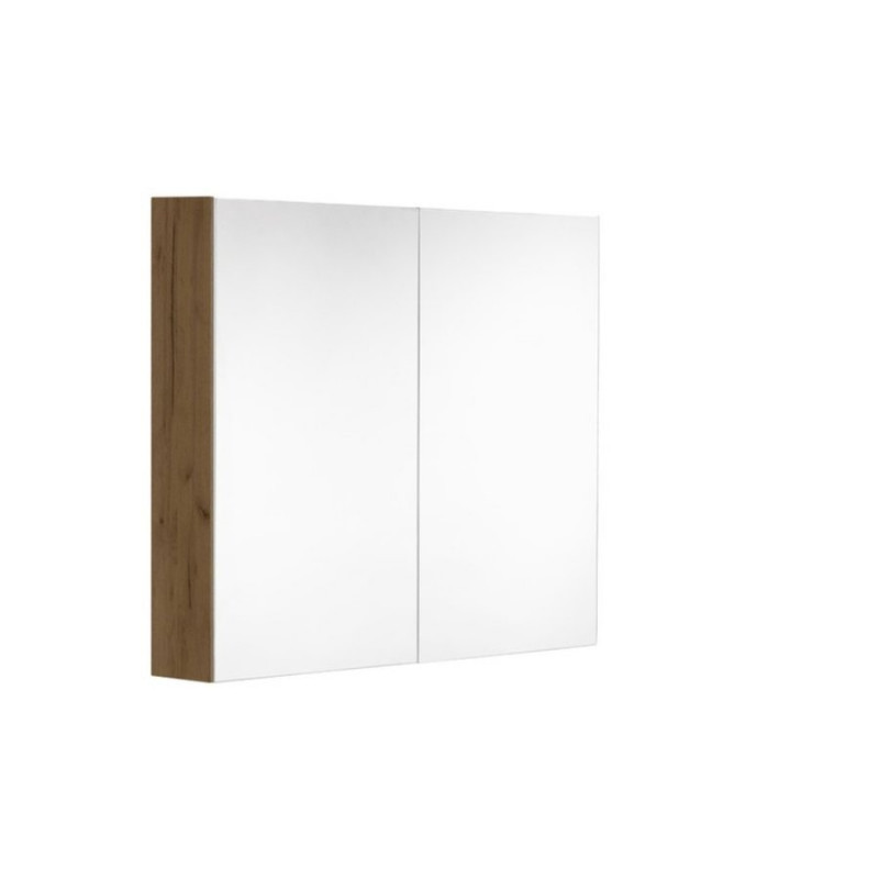 Allibert Armoire de toilette 60 cm 2 portes miroir 2 étagères chêne halifax Loo Kobleo