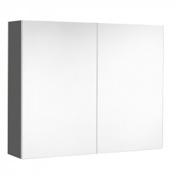 Allibert Armoire de toilette 80 cm 2 portes miroir 2 étagères gris onyx mat Loo Kobleo