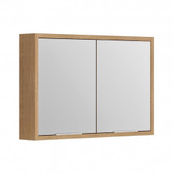 Allibert Armoire toilette 100 cm 2 portes miroir et 4 étagères chêne halifax So Kobleo