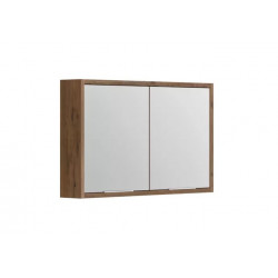 Allibert Armoire toilette 100 cm avec 2 portes miroir et 4 étagères chêne cogna Kobleo