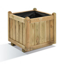 Jardipolys Bac à fleurs en bois carré 52L VENDOME 50 Jardipolys Kobleo Jardipolys Bac à fleurs en bois carré 52L VENDOME 50 Jardipolys Kobleo